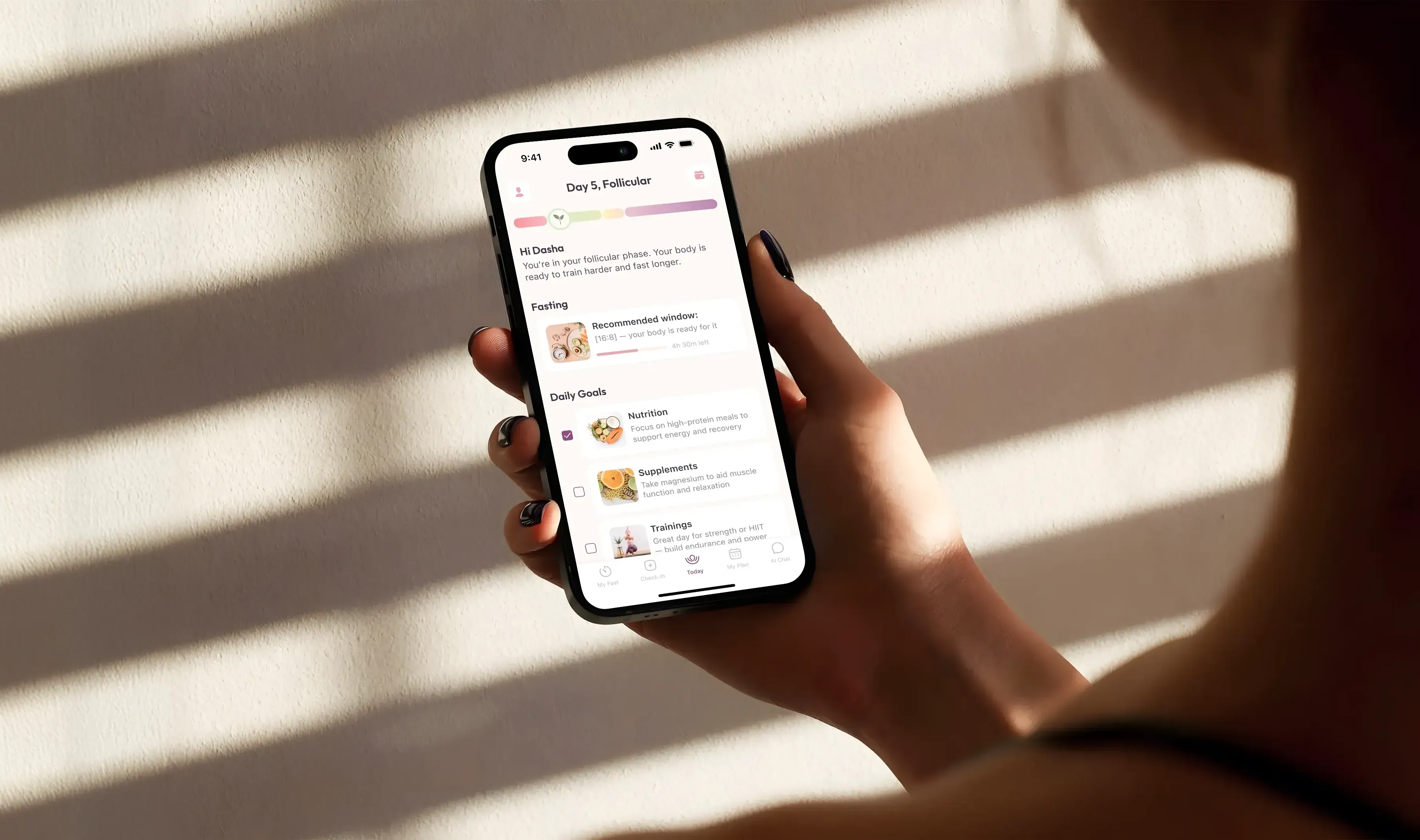 FemFast app main interface
